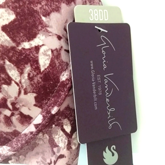 GLORIA VANDERBILT PURPLE FLORAL GENTLE LIFT FULL COVERAGE BRA SIZE 38DD NWT - Picture 4 of 8